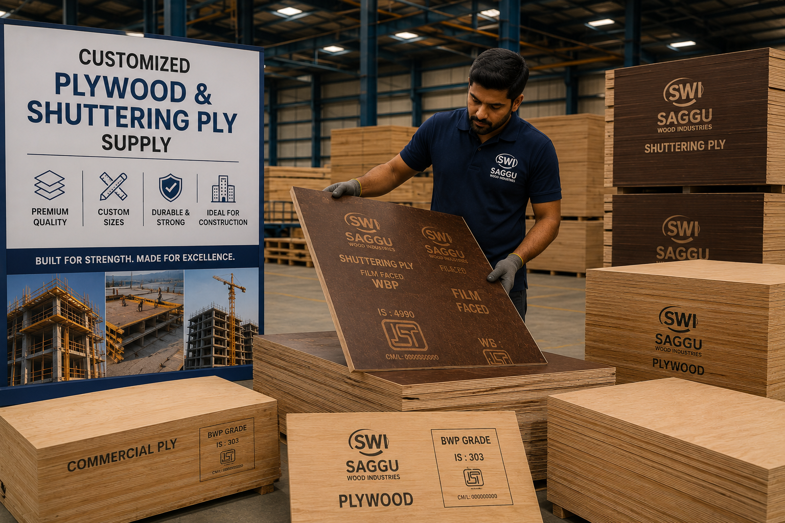 Customized Plywood & Shuttering Ply Supply